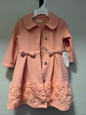 Nannette baby girl's 2-piece dress & coat NWT